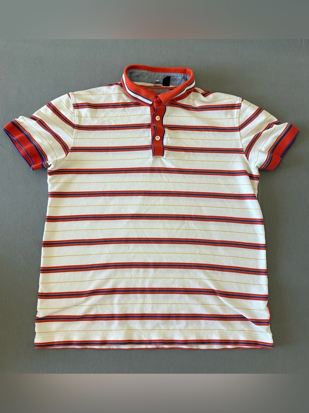 Hugo Boss Regular Fit Cotton Multi Colored Striped Short Sleeve Polo